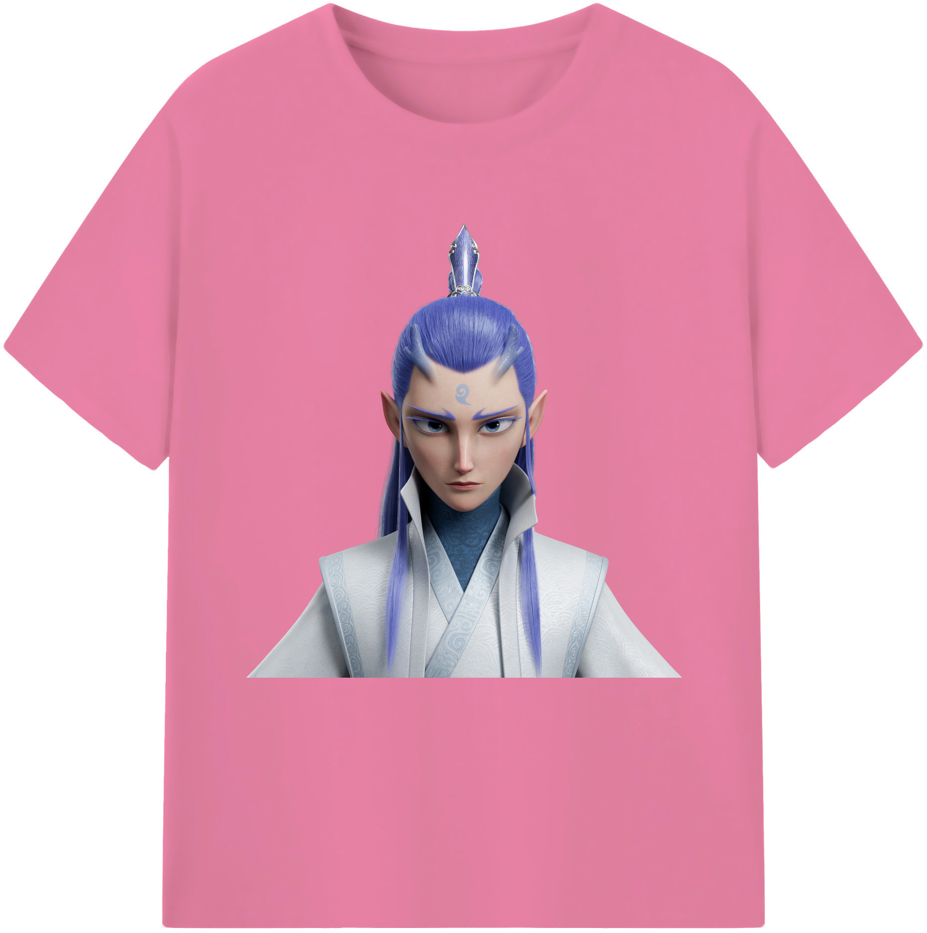（画像用） Ne Zha 2 ナタ 魔童の大暴れ 綿100％半袖Tシャツ（フロントプリント）
